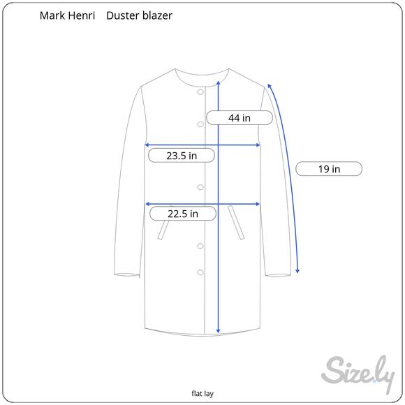 Vintage Mark Henri Long Line Duster Blazer Midi Length Lightweight Red SEE Size - Picture 8 of 8